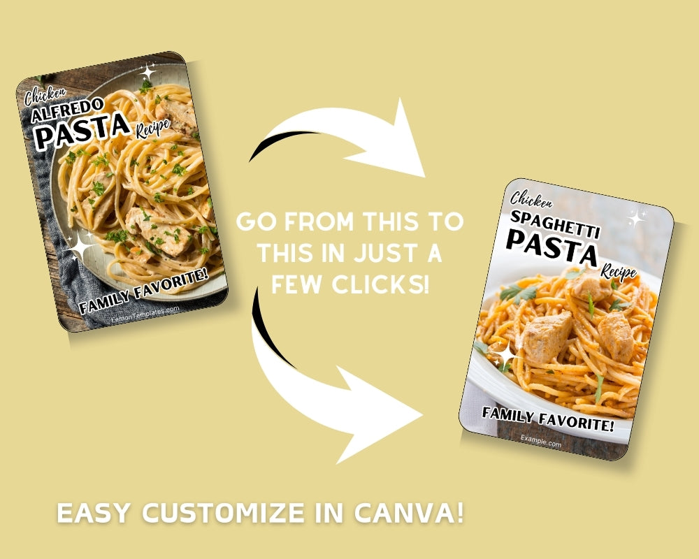 20 Pinterest Recipe Pin Templates (1000 x 1500 pixels) -LT10