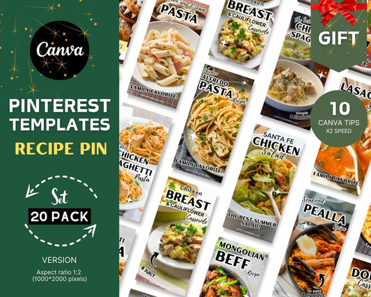 20 Pinterest Recipe Pin Templates - LT10